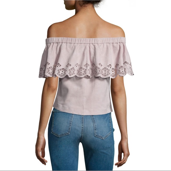 LaMarque Renuka Off-The-Shoulder Suede Top in Lilac - Picture 2 of 13